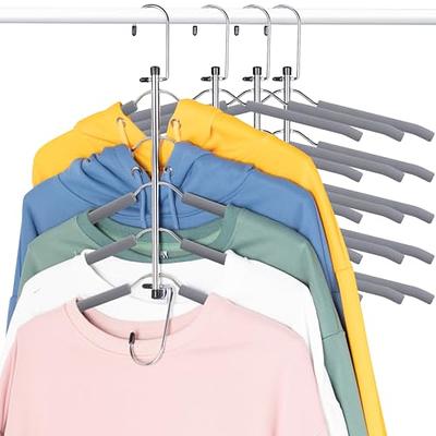 PJJXMY Clothes Hanger Rubber Coated Contour Metal No Bumps Hanger, Suit  Hanger,Coat Jacket Hangers,Sweater Hanger, Ultra Thin Space Saving Heavy  Duty Hook Durable T-Shirt Hanger (White, 10) - Yahoo Shopping