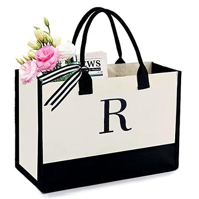 Custom Canvas Tote Bags With Initials, Personalized Monogrammed Bag Pocket,  Cute Totes Zipper, Wedding Bridesmaid Gift For Women - Yahoo Shopping