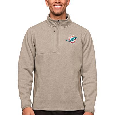 Miami Dolphins Antigua Women's Fortune Half-Zip Pullover Jacket - Charcoal