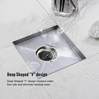 SQUARE SHOWER STAINLESS STEEL FLOOR DRAIN WITH REMOVABLE COVER