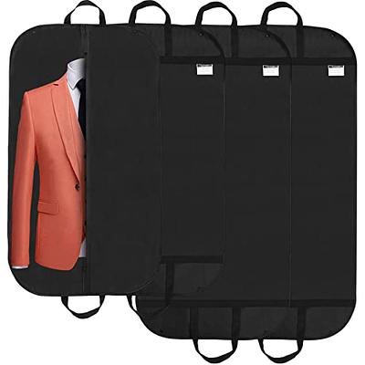 MISSLO 43 Garment Bags for Hanging Clothes Protector Suit Bags for Travel  with Handles Gusseted Storage Closet Coat, Jackets, Dress Cover, Black, 3  Pack 