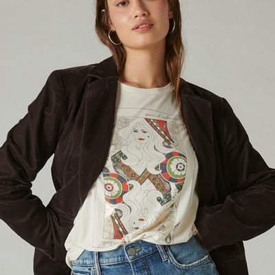 Lucky Brand Queen of Hearts Graphic T-Shirt in Silver at Nordstrom, Size X- Small - Yahoo Shopping