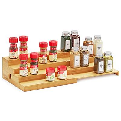 Adjustable 3 Tier Bamboo Spice Rack Organizer Natural | Honey-Can-Do