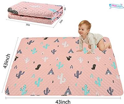 Portable Baby Play Mat Machine Washable, Foldable Crawling Mat for Floor  43x43” Baby Playpen Soft Non Slip Non-Toxic Playmats for Infants, Kids Tent