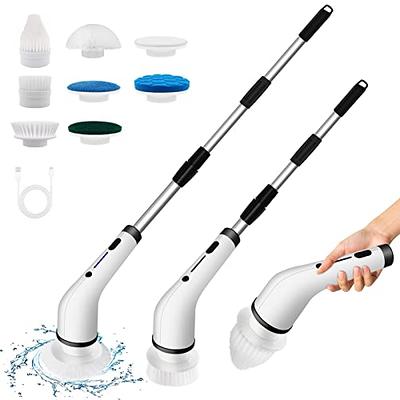 Household Electric Spin Scrubber, Cordless Cleaning Brush with Replaceable  Brush Heads, Adjustable Telescopic Handle, Low Noise & Power Cleaning Scrub  for Bathroom Living Room Kitchen