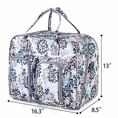 Gray Sewing Machine Carrying Case, Universal Tote Travel Bag Compatible  with Most Standard Machines (18 x 10 x 12 In)