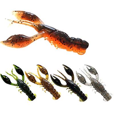 Gefischtter 40 Pcs Crawfish Lure Soft Plastic Worms Fishing Lures
