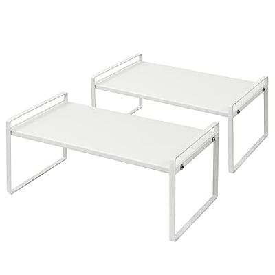 2-Pack White Kitchen Cabinet and Counter Shelf Organizer