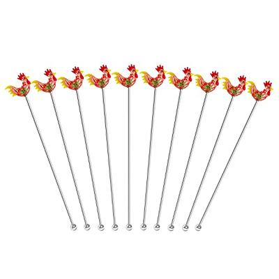 Rooster Glass Decoration Stainless Steel Cocktail Coffee Drink Stirrers  Stir Cocktail Drink Swizzle Stick For Stir Beverage Coffee Cocktail Mixing  Container (Red 10 Pack) - Yahoo Shopping