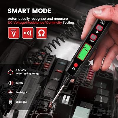 KAIWEETS 0.8V-100V DC Smart Automotive Test Light, Buzzer Circuit Tester  with Sharp Probe, Bidirectional Voltage Tester with Flashlight, Electric  Test Pen for Car Battery Polarity Continuity Fuses - Yahoo Shopping