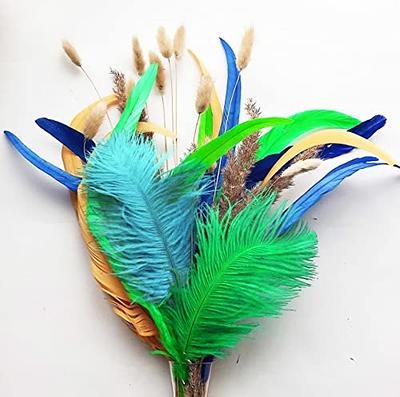 20 Pcs Blue Ostrich Feathers Plumes Inch(20-25 Cm Bulk For Party