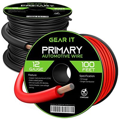 GearIT 12 Gauge Wire (100ft Each - Black/Red) Copper Clad Aluminum CCA -  Primary Automotive Power/Ground for Battery Cable, Car Audio, Trailer  Harness, Electrical - 200 Feet Total 12ga AWG Wire - Yahoo Shopping