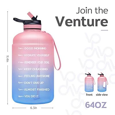 Venture Pal Motivational Water Bottle With Storage Sleeve and