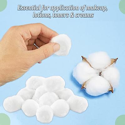 Cotton Balls Large Size for Facial Treatments, Nails and Make-Up Removal,  Applying Tonics & Cleansers, Multi-Purpose Soft Natural Cotton Balls