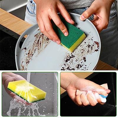 Dish Sponge for Kitchen, Dual Sided Scrub Sponge Heavy Duty, Non