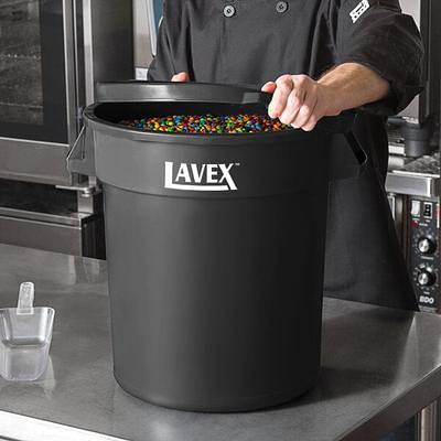 Lavex 50 Gallon Black Square Trash Can