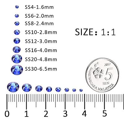 1440Pcs Blue Crystal Rhinestones,Glass Flatback Rhinestones Gemstones Small  for Nail Face Makeup Art Crafts Clothes Decoration -(SS10,2.8mm,Blue) -  Yahoo Shopping