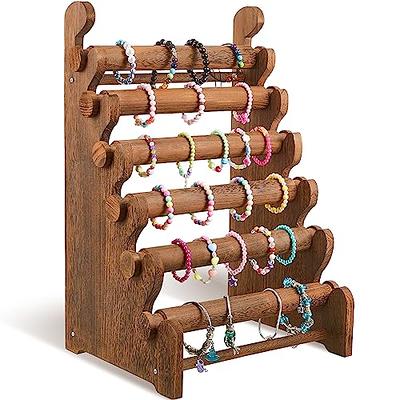 TOPNEW 4 Tier Wooden Bracelet Holder, Bangle Watch Necklace Display Storage Jewelry  Holder Stand Display Organizer, Brown - Yahoo Shopping