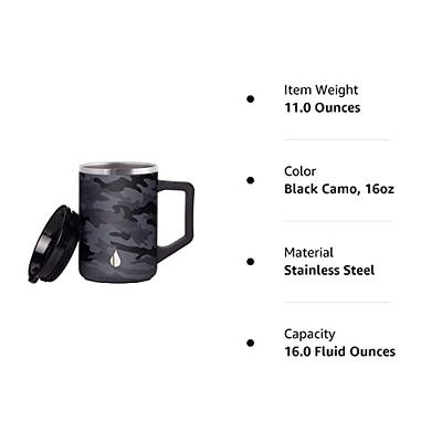 Elemental Summit Insulated Coffee Mug with Lid & Handle, Insulated Vacuum  Camp Coffee Cup, Triple Wall Stainless Steel Travel Mug, Hot and Cold  Thermal Coffee Tumbler, 16oz - Black Camo - Yahoo Shopping