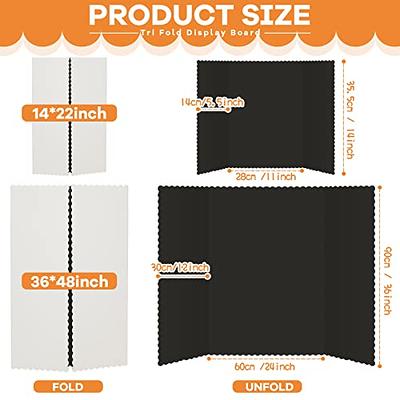 Ctosree 18 Pcs Tri Fold Display Board, Lightweight Presentation Board,  Science Fair Project Display Paperboard, Trifold Poster Board, Single  Wall(Black, 14 x 22 Inch) - Yahoo Shopping