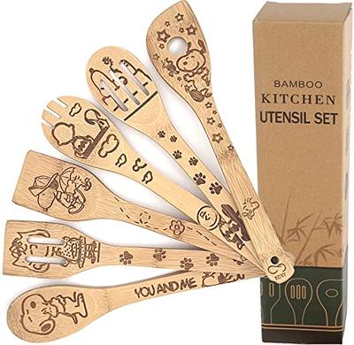  Kitchen Accessories with Gift Box, Wooden Spatula Set