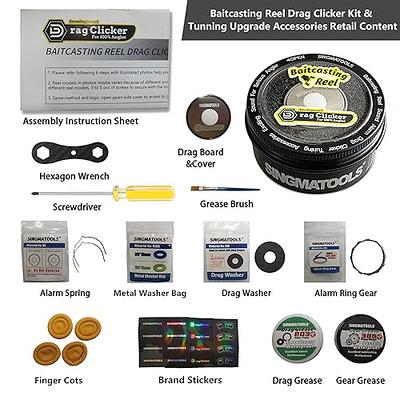 SINGMATOOLS Baitcasting Reel Drag Clicker Kit Drag Washer for