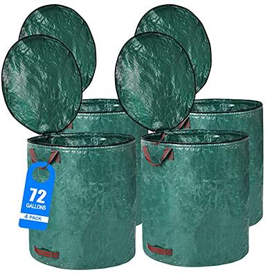 Professional 3-Pack 106 Gallons Lawn Garden Bags (D31, H31 inches) Reusable Yard Leaf Waste Bags with Coated Gardening Gloves - Storage Bag,Patio