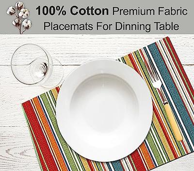 Set of 4 PCS Placemats Non-Slip Washable Cloth Dining Table Place
