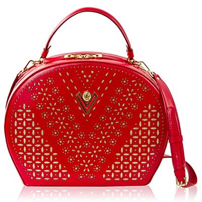 Large Shoulder Tote Handbag - Embroidered Leather - Valentino Orlandi