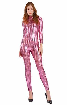 WOLF UNITARD Shiny Metallic Unitard Catsuit Dancewear