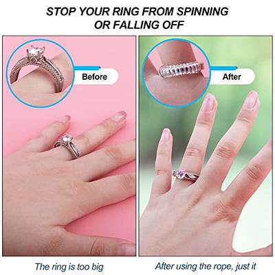 Ring Size Adjuster for Loose Rings 12 Pack, with 2 Sizes for Different Band Widths Invisible Ring Guard and Spacer for Men and Women