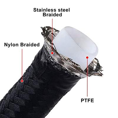 EVIL ENERGY 8AN PTFE E85 Nylon Braided Fuel Hose 16FT Kit Black Bundle with  8AN PTFE Hose End Fitting Straight - Yahoo Shopping