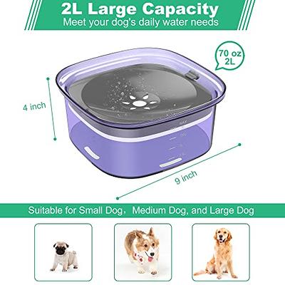 2L Dog Water Bowl 70oz No Spill Dog Bowl, Large Capacity Slow Drinking Water  Feeder with Carbon Filter, Splash Proof Dog Bowl Pet Water Dispenser,  Vehicle Carried Travel Water Bowl for Dogs