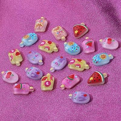 20/50pcs Mix Resin Nail Charms 3D Ice-cream/Lollipop/Donuts