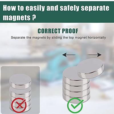 MAGXCENE 10Pcs Rare Earth Magnets, Round Neodymium Magnet Heavy Duty, Small  Strong Magnets Disc Refrigerator Magnet for Cabinet Industrial Crafts