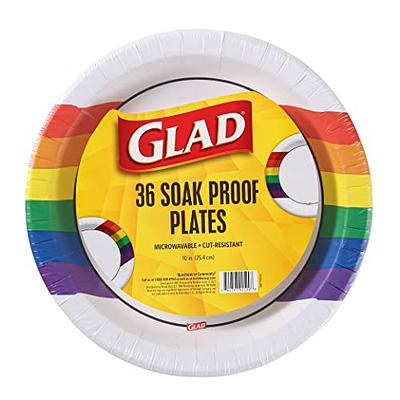 Glad Everyday Round Disposable 10 Paper Plates with Tie Dye Design, Heavy  Duty Soak Proof, Cut-Resistant, Microwavable Paper Plates for All Foods &  Daily Use