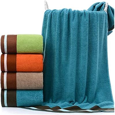 Solid Color Towels Set, Soft Absorbent Towel For Bathroom, 2 Bath