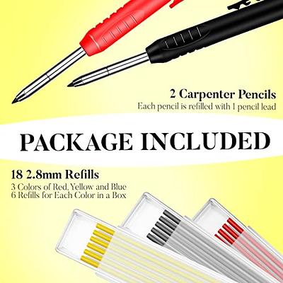 Hiboom Carpenter Pencils with Center Punch, Deep Hole Marking