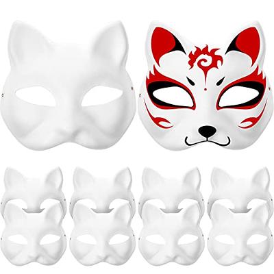 3pcs therian mask pumpkin mask,cat mask, hand painted mask Halloween mask  Halloween white -mounted dance mask therian