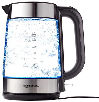 Ovente Electric Hot Water Glass Kettle 1.5 Liter Borosilicate Glass with  ProntoFill Technology 1500 Watt Tea