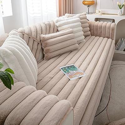 Soft Rabbit Fur Sofa Cover , Furniture Protector Deluxe Pet Couch