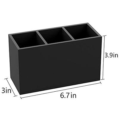 Acrylic Pen Holder 3 Compartments, Gold Pencil Organizer Cup For Countertop  Desk Accessory Storage 