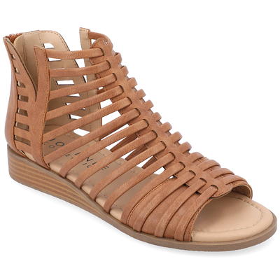 StarBay Women's Fashion Strappy Braided Ankle High Back Zipper Gladiator  Wedge Sandals - Walmart.com