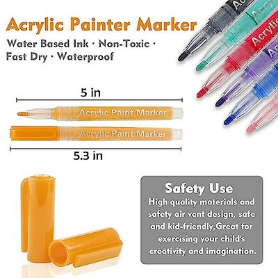  Tesquio Gold Paint Pens, 8 Pack Dual Tip Acrylic Paint