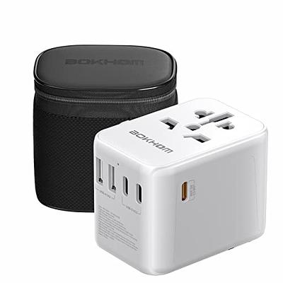 Universal Travel Adapter with USB C PD 30W Fast Charging, BOKHOM  International Travel Adapter with 3