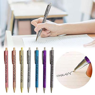 7PCS Christmas Weekday Glitter Pen Funny Pens Christmas Weekday Glitter Pen