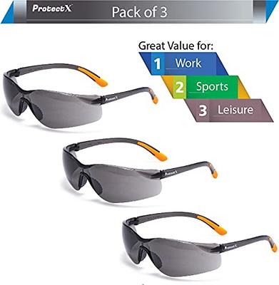 ProtectX 3-Pack Tinted Safety Glasses for Men, Safety Sunglasses with  Anti-Fog Scratch Resistant Wrap-Around Smoke Lenses, Non-Slip Orange Rubber  Grips, ANSI Z87.1 Rated - Yahoo Shopping