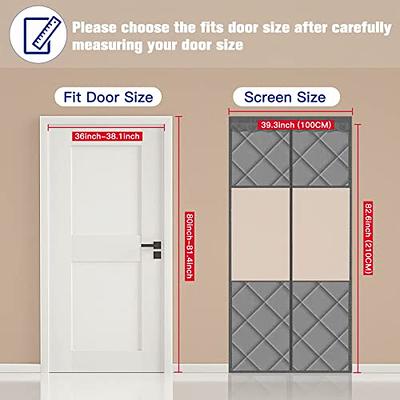 MAGZO Magnetic Thermal Insulated Door Cover Curtain, Fits Door Size 36 x  80, Upgraded Oxford Cloth Filled with Thicken Polyester Cotton, Winter  Door