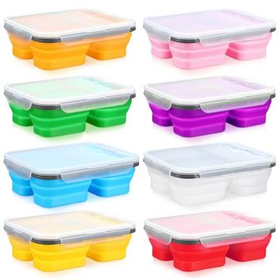 Silicone Bento Lunch Box- 3 Leakproof Compartments- Khaki