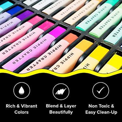 LOONENG Non Toxic Soft Pastels Chalk, Soft Chalk Pastels Stick for Crafts  Projects, Drawing, Blending, Layering, Shading, 48 Brilliant Assorted Colors